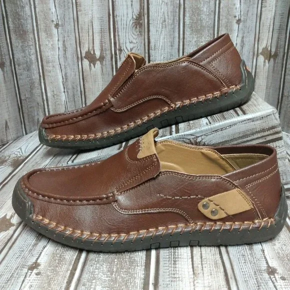 Brand: MCEMACHI | Shoes | Mcemachi Mens Brown Leather Loafer  display picture 2
